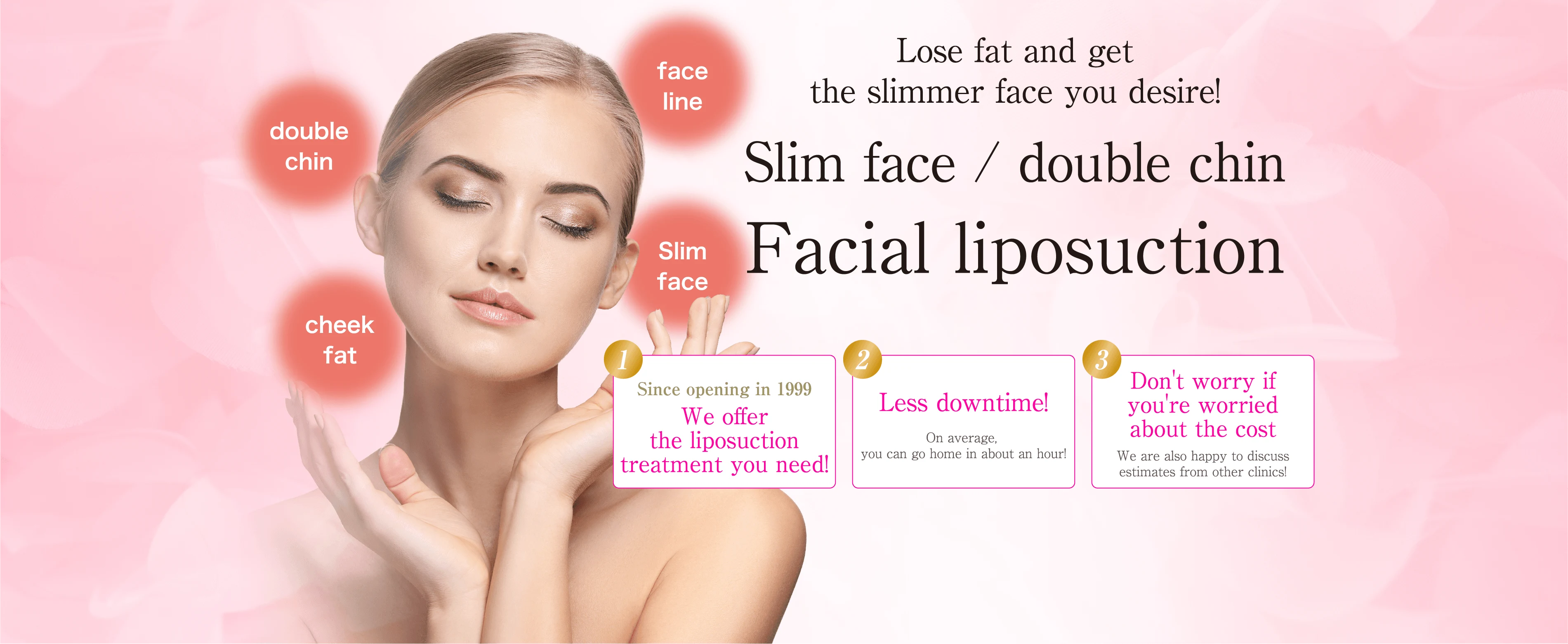 Reduce fat and achieve your ideal small face! Cheek/chin liposuction